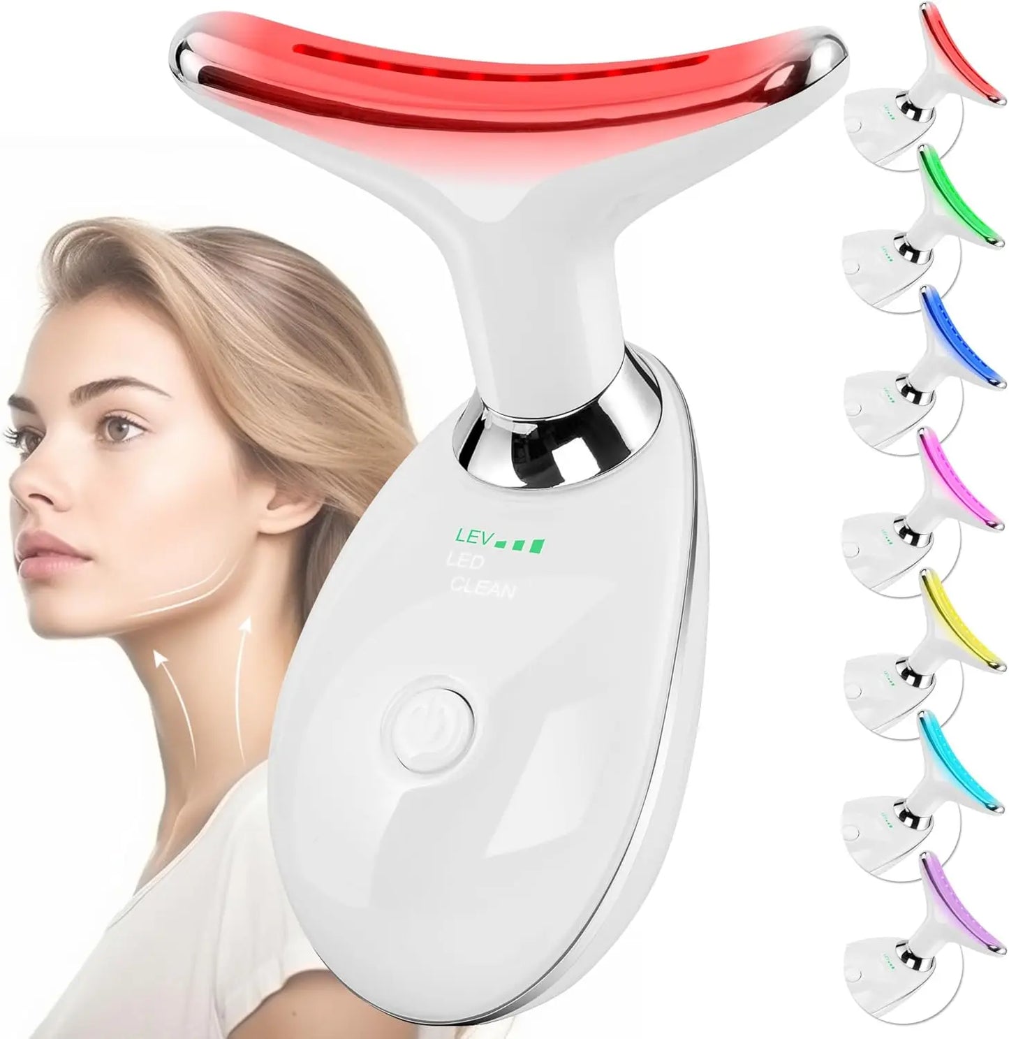 Hot Sale Eye Beauty Device Vibration Heated Facial Massage Vraiko Lily Neck Massager, Face Sculpting Too for Face and Neck Light