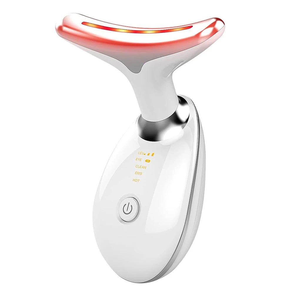 Hot Sale Eye Beauty Device Vibration Heated Facial Massage Vraiko Lily Neck Massager, Face Sculpting Too for Face and Neck Light