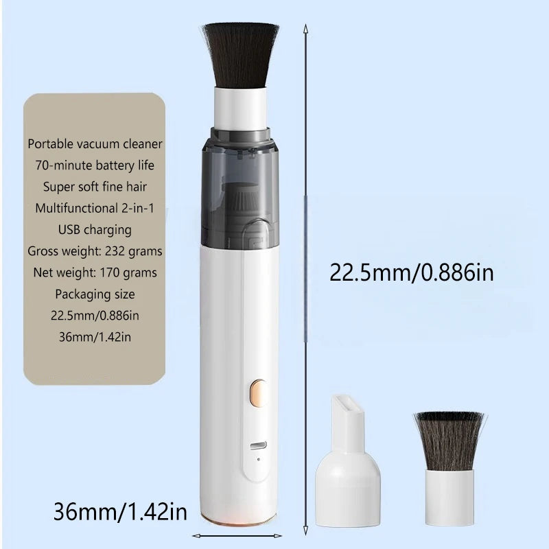 Mini Handheld Vacuum Cleaner 3-in-1 Suction/Blow/Water Absorption Strong Suction Portable for Car Coffee Powder Desktop Cleaning