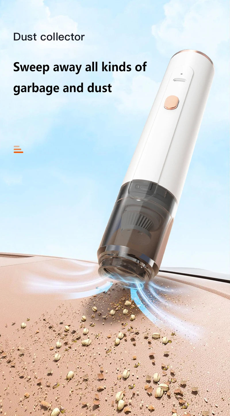 Mini Handheld Vacuum Cleaner 3-in-1 Suction/Blow/Water Absorption Strong Suction Portable for Car Coffee Powder Desktop Cleaning