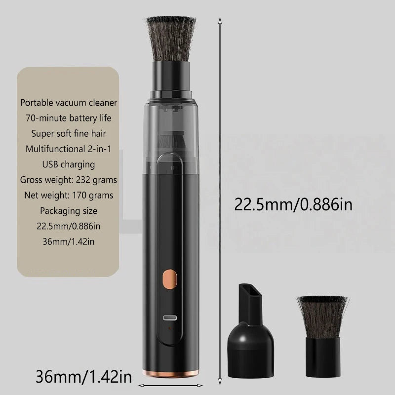 Mini Handheld Vacuum Cleaner 3-in-1 Suction/Blow/Water Absorption Strong Suction Portable for Car Coffee Powder Desktop Cleaning