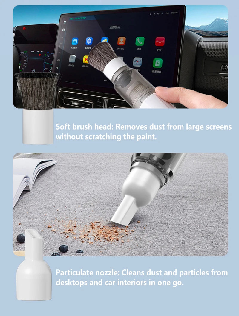 Mini Handheld Vacuum Cleaner 3-in-1 Suction/Blow/Water Absorption Strong Suction Portable for Car Coffee Powder Desktop Cleaning